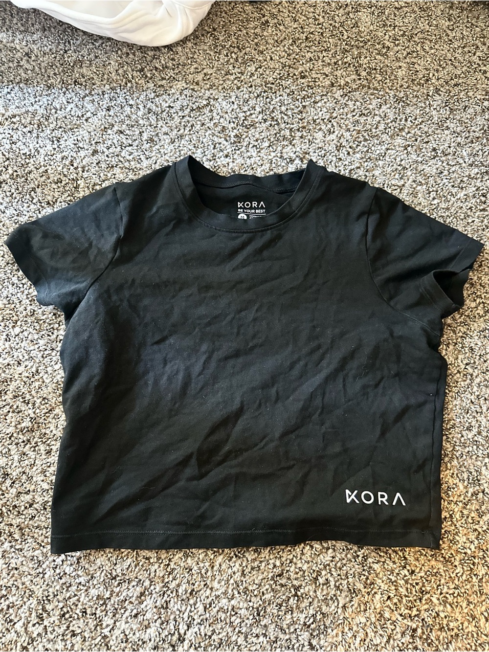 KORA black cropped athletic tee